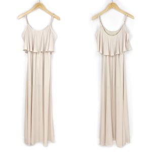 Show Me Your Mumu Maxi Dress Caitlin Beige Ruffle Bridesmaid Wedding Formal S